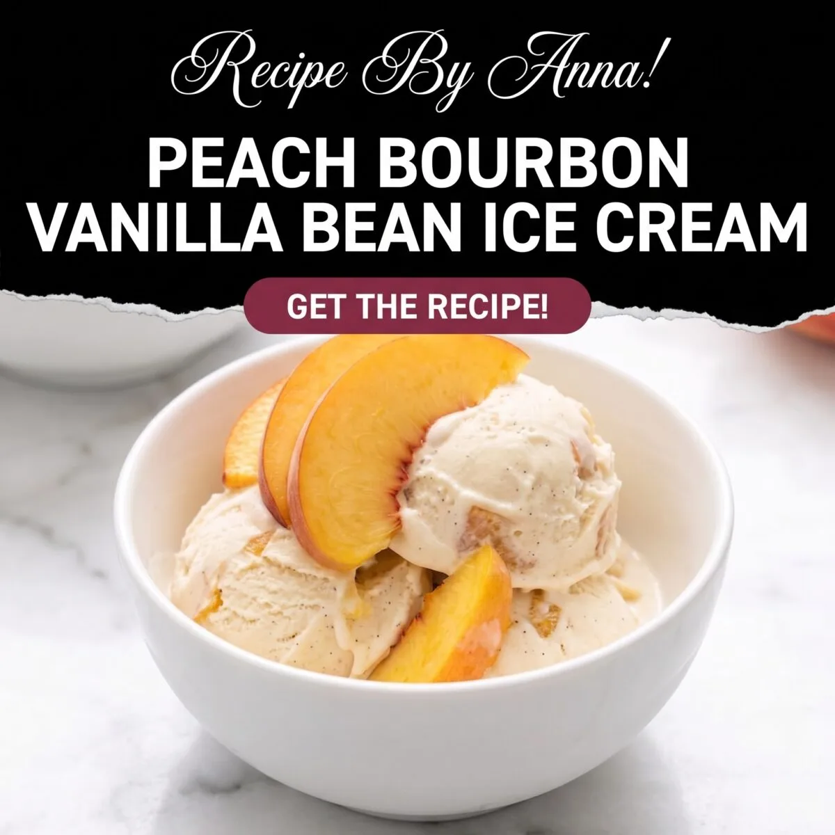 Peach Bourbon Vanilla Bean Ice Cream