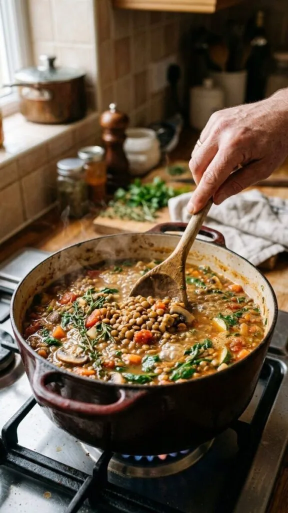 Easy 1-Pot Vegetarian Lentil Casserole for Dinner