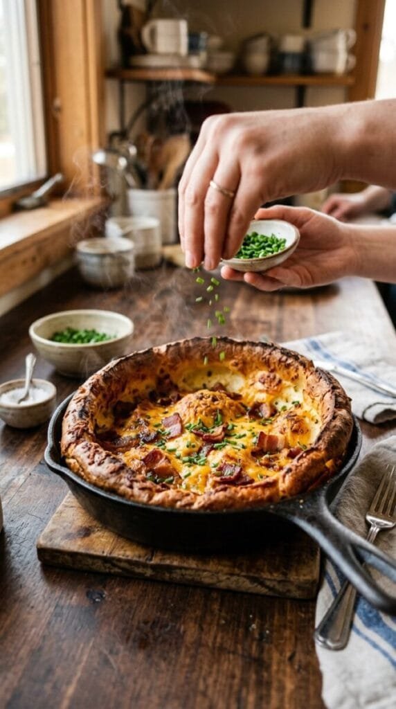 Cheddar Bacon Dutch Baby