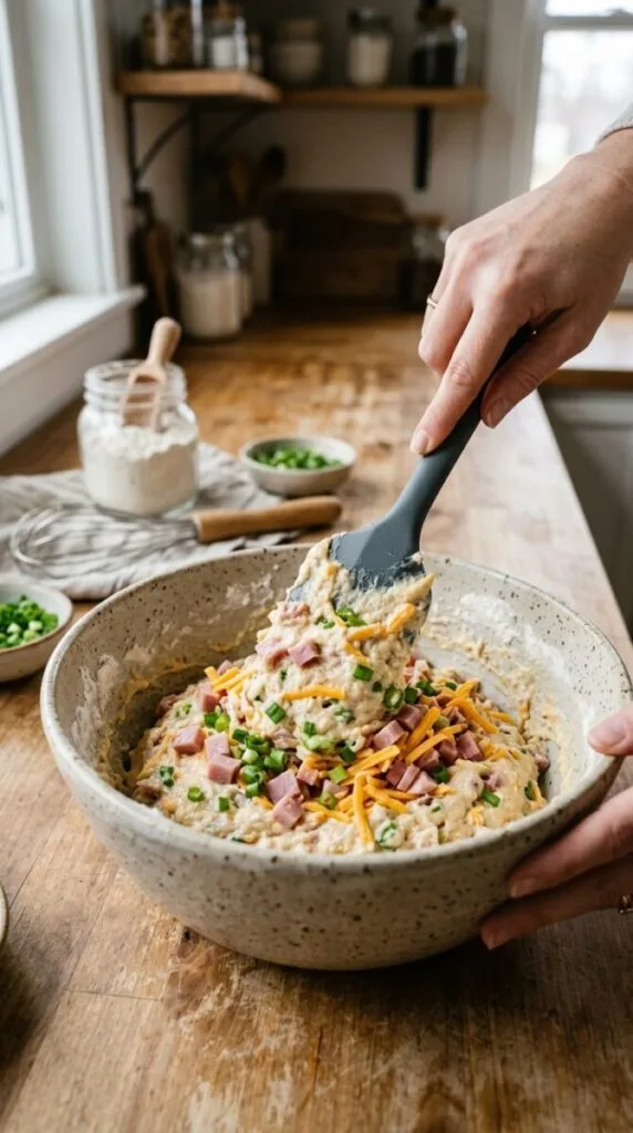 Fast Ham and Cheese Muffins