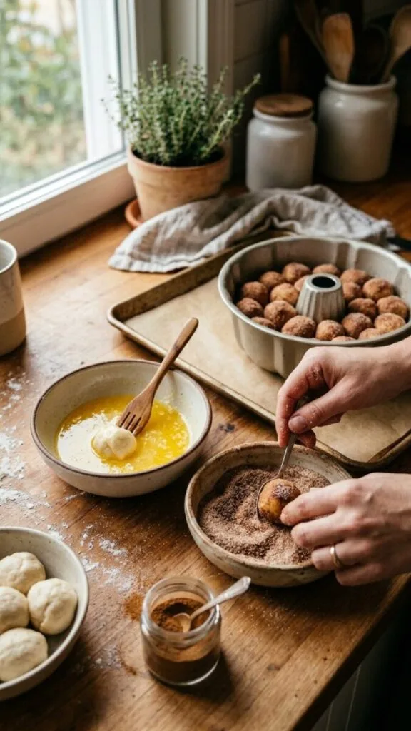 Homemade Monkey Bread with Cinnamon and Caramel