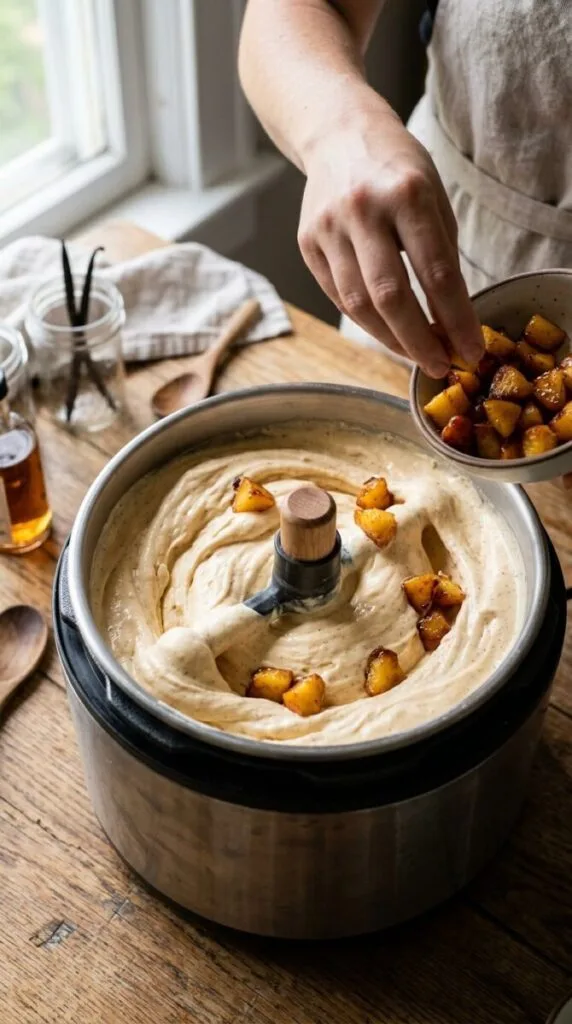 Peach Bourbon Vanilla Bean Ice Cream