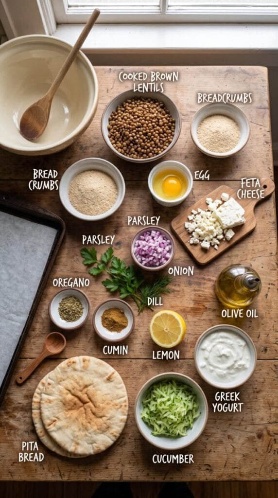 Cozy Greek Lentil Meatballs with Tzatziki