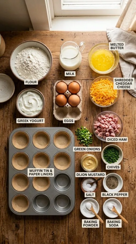 Fast Ham and Cheese Muffins