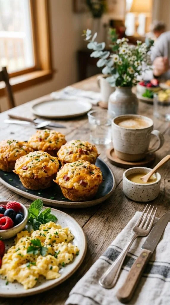 Fast Ham and Cheese Muffins