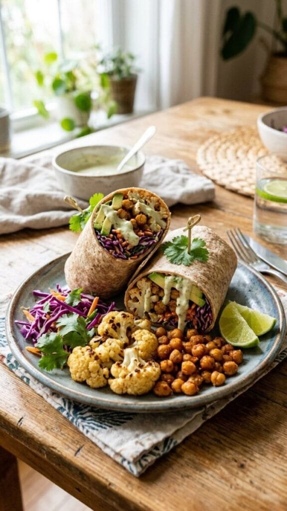 Chili Lime Chickpea Cauliflower Wraps Recipe