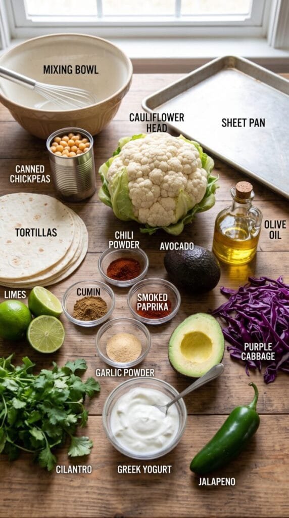 Chili Lime Chickpea Cauliflower Wraps Recipe