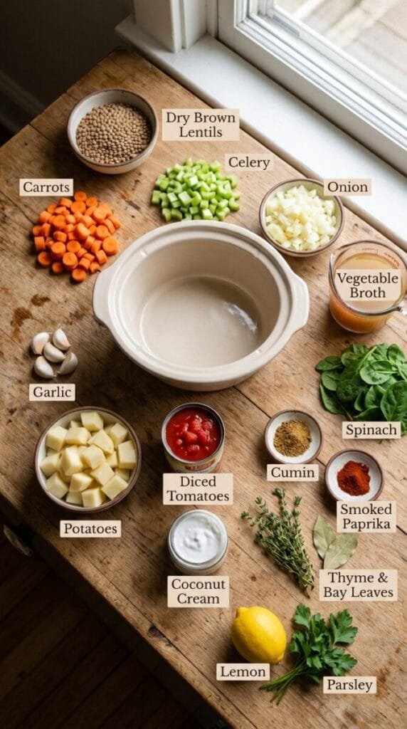 Crockpot Creamy Lentil Vegetable Stew