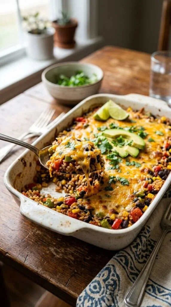 Brown Rice and Black Bean Casserole