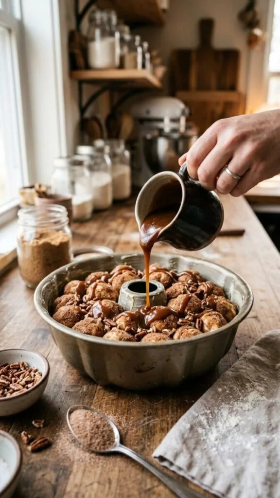 Homemade Monkey Bread with Cinnamon and Caramel