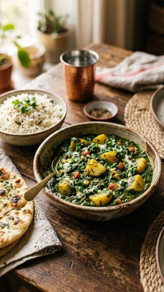 Healthy Potato Spinach Curry