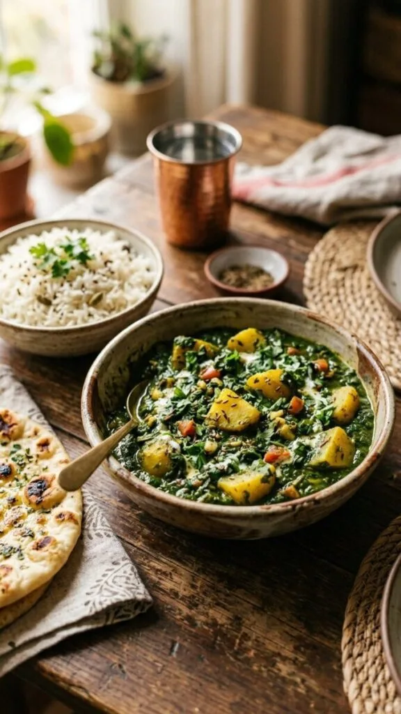 Healthy Potato Spinach Curry