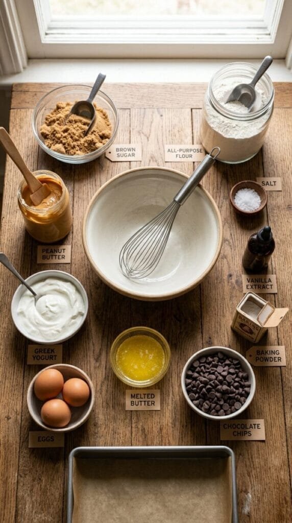 Peanut Butter Greek Yogurt Blondies