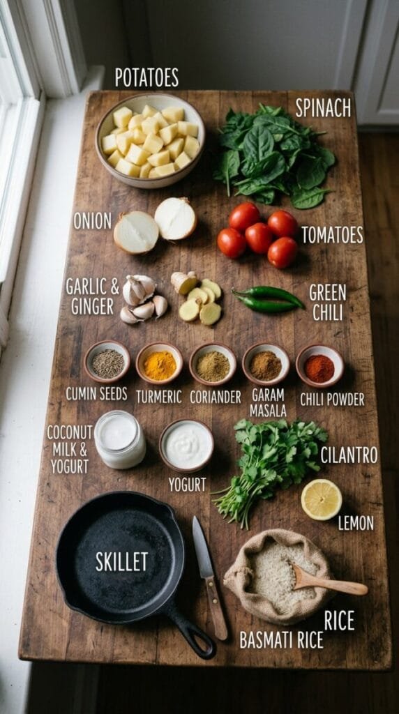 Healthy Potato Spinach Curry