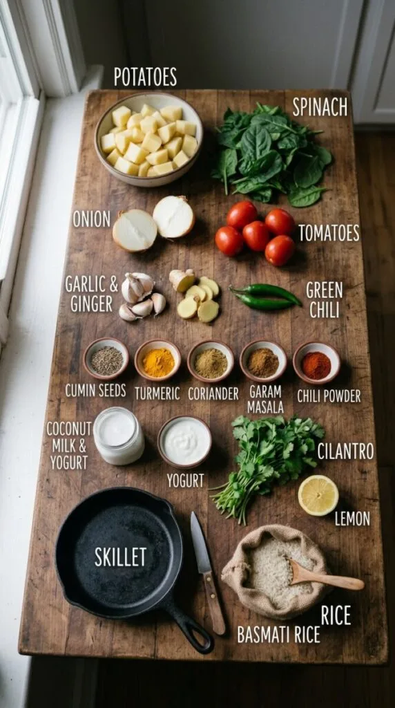 Healthy Potato Spinach Curry