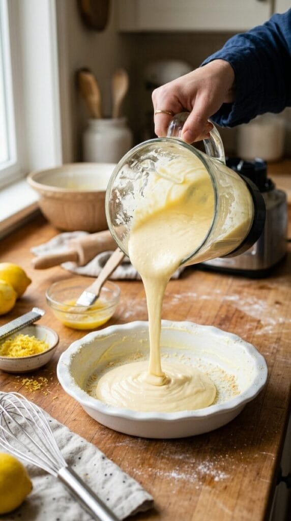Lemon Impossible Pie with Condensed Milk