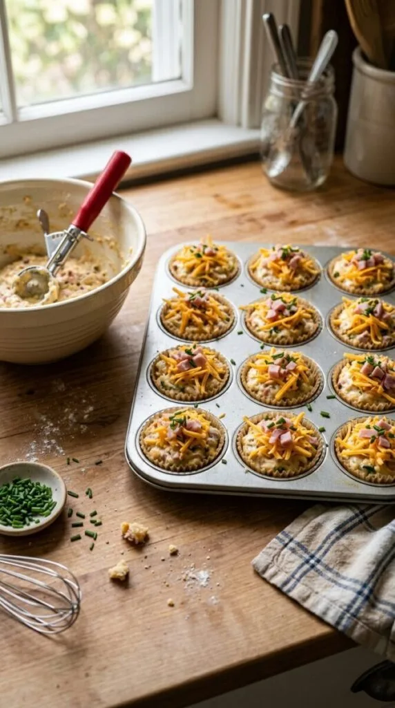 Fast Ham and Cheese Muffins