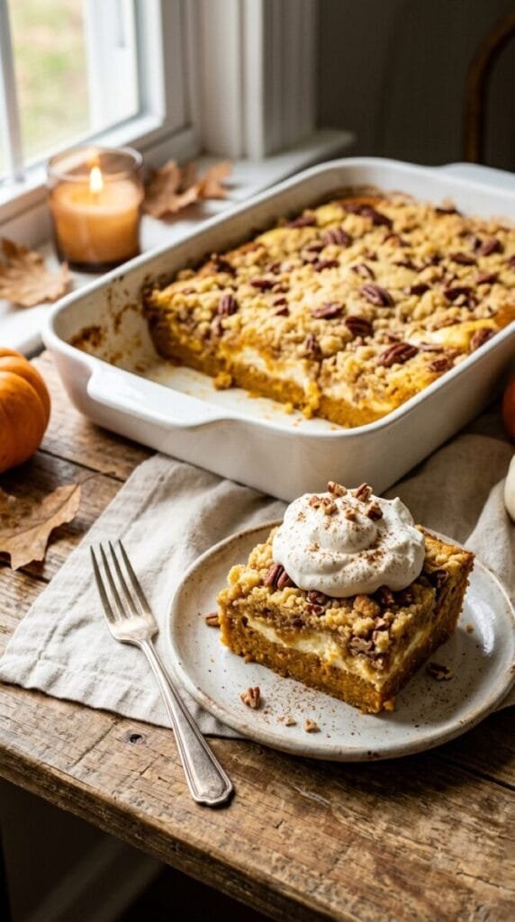 Quick One-Pan Creamy Pumpkin Dump Cake for Autumn