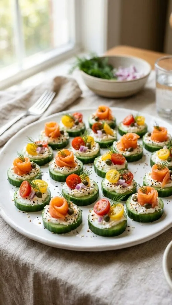 Delicious Everything Bagel Cucumber Bites Recipe