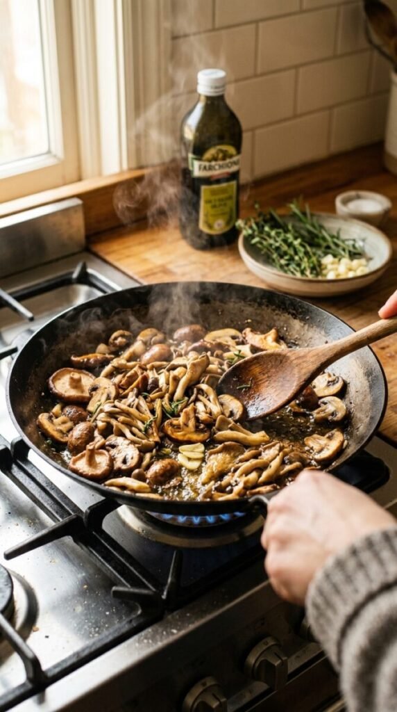 Vegan Paella with Mixed Mushrooms