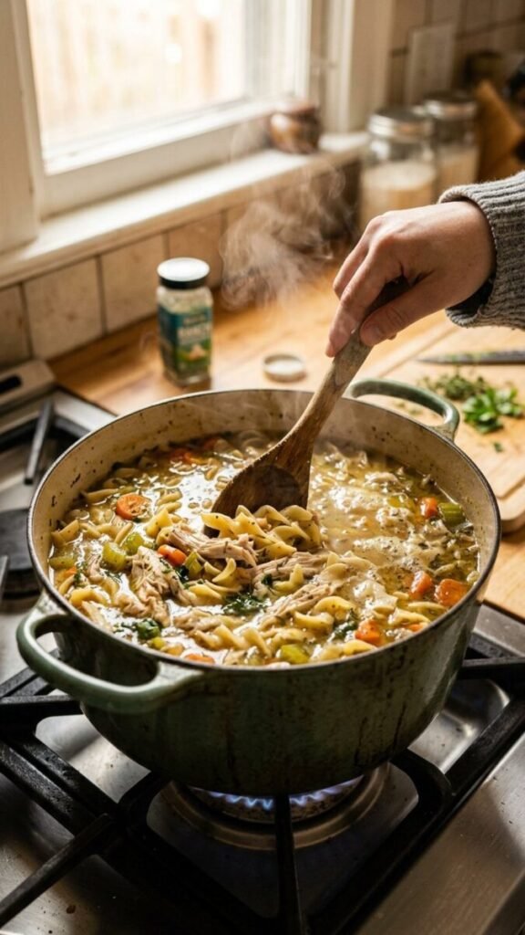 Creamy Crack Chicken Noodle Soup