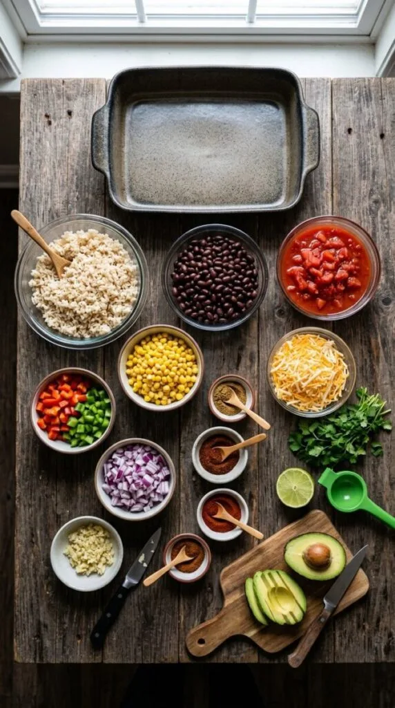 Brown Rice and Black Bean Casserole