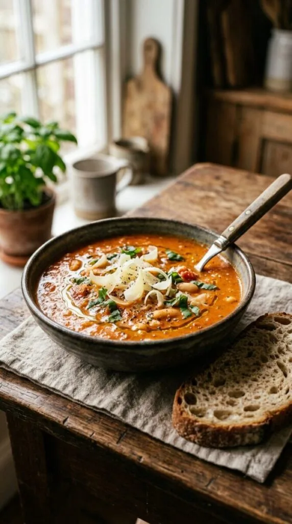 Creamy Parmesan Tomato and Cannellini Bean Soup Recipe