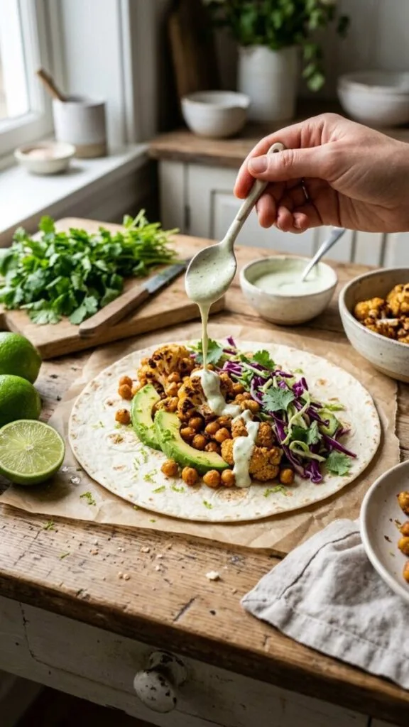 Chili Lime Chickpea Cauliflower Wraps Recipe