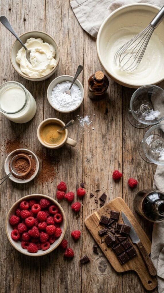 Espresso Mascarpone Mousse With Raspberries