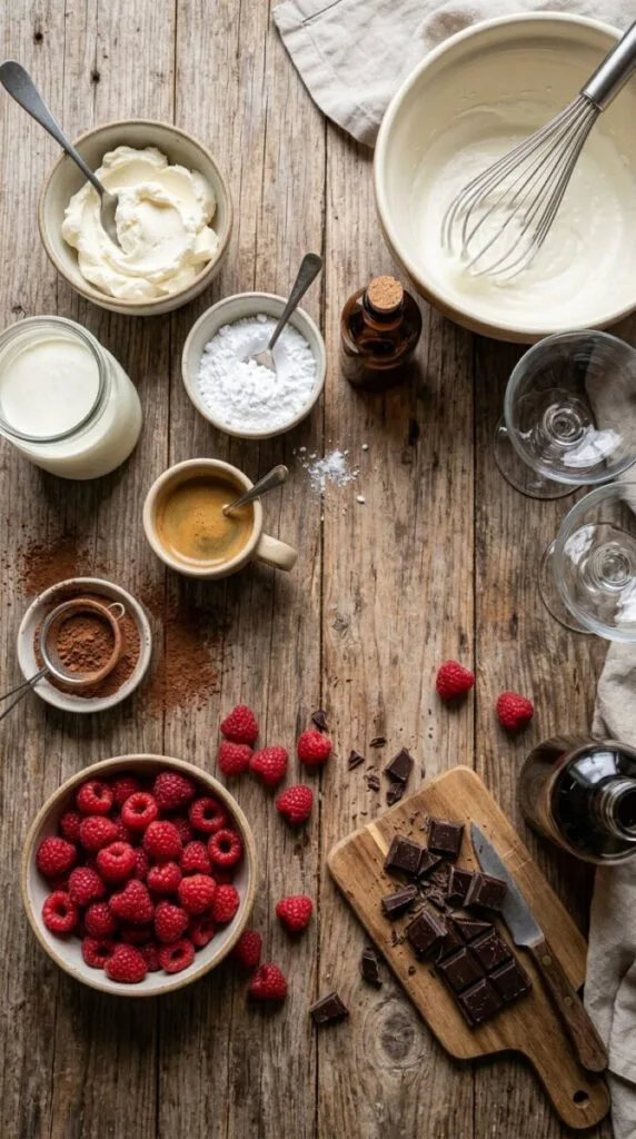 Espresso Mascarpone Mousse With Raspberries