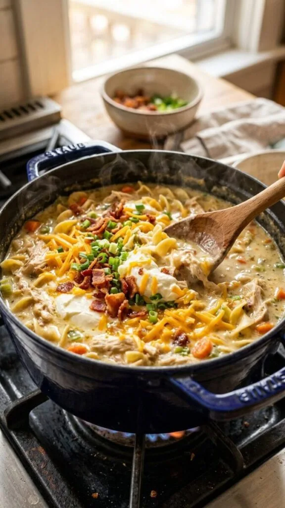 Creamy Crack Chicken Noodle Soup