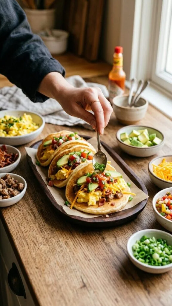Easy Savory Breakfast Pancake Tacos Recipe
