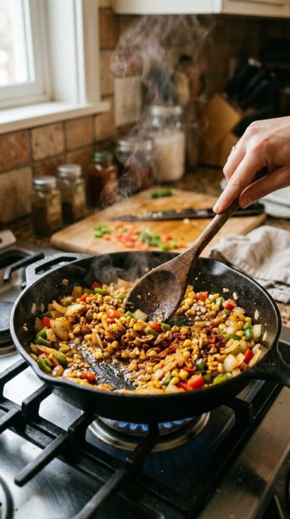 Brown Rice and Black Bean Casserole