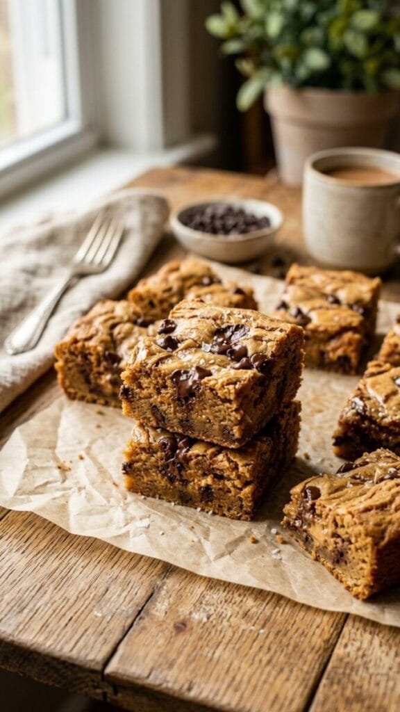 Peanut Butter Greek Yogurt Blondies