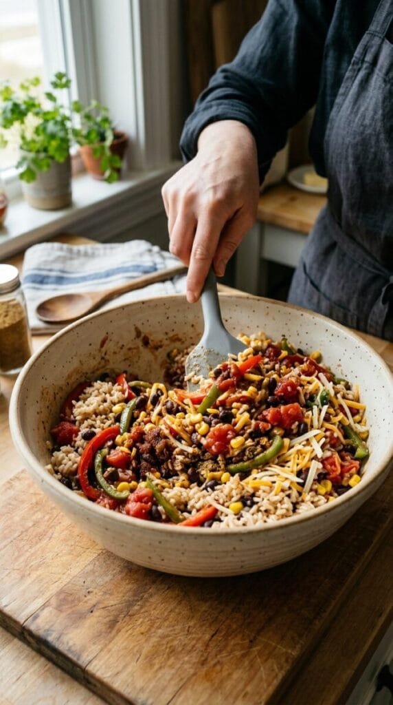 Brown Rice and Black Bean Casserole