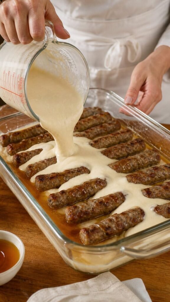 Pancake Sausage Casserole Breakfast Bake