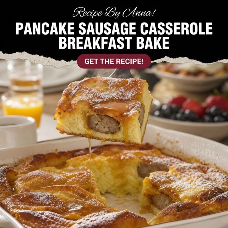 Pancake Sausage Casserole Breakfast Bake