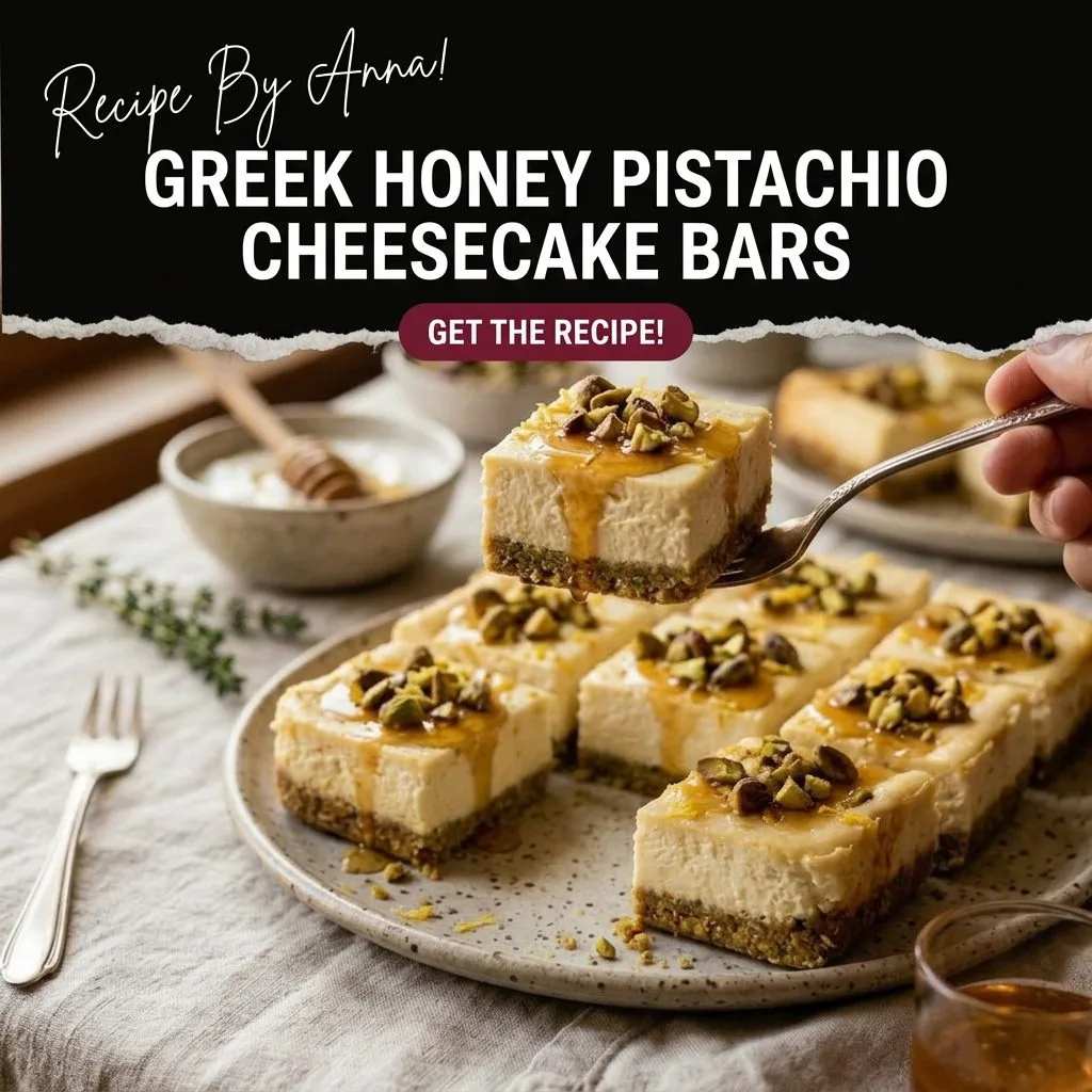 Greek Honey Pistachio Cheesecake Bars