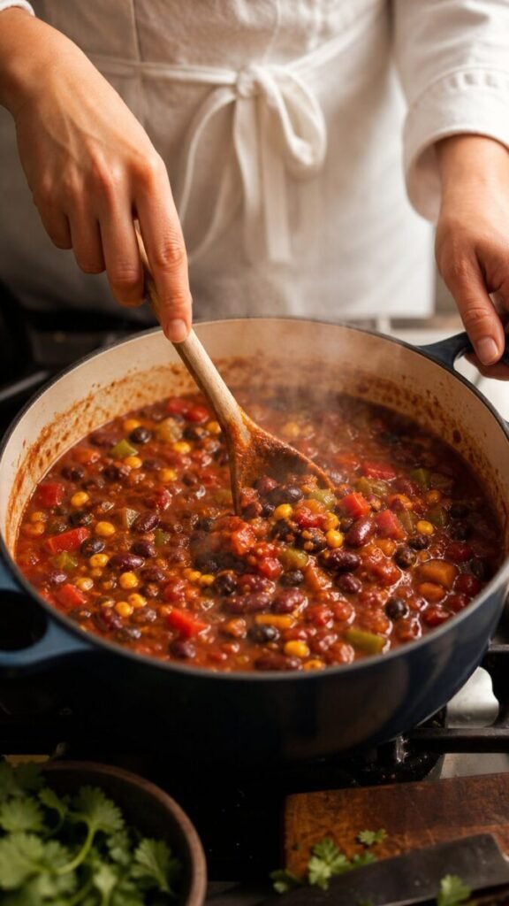 Cozy Vegetarian Chili Mac
