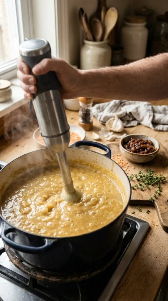 Caramelized Onion Red Lentil Soup