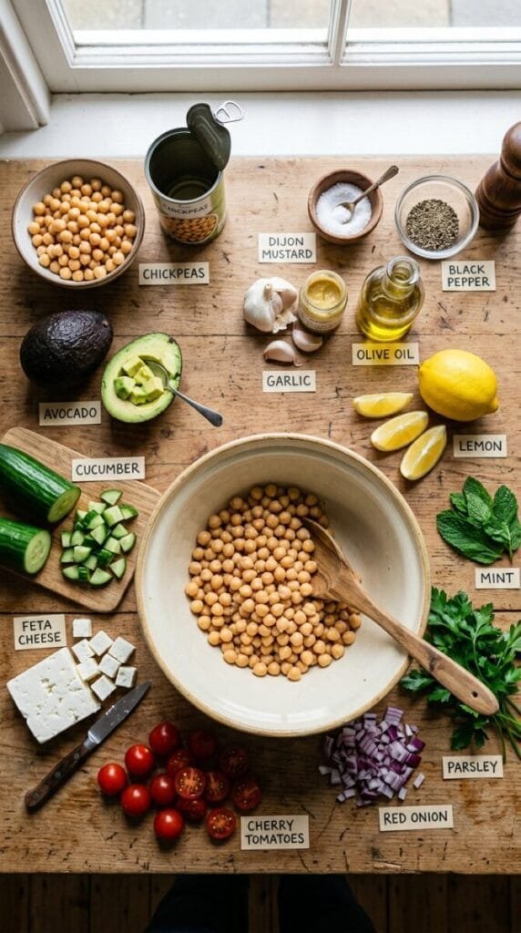 Easy Chickpea Feta Avocado Salad