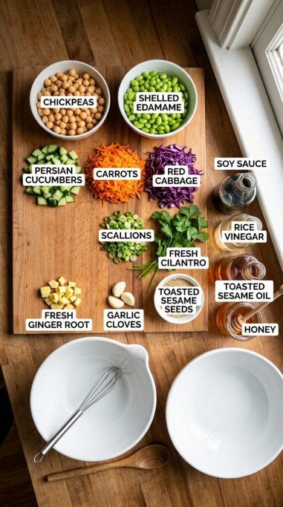 Chickpea Edamame Salad