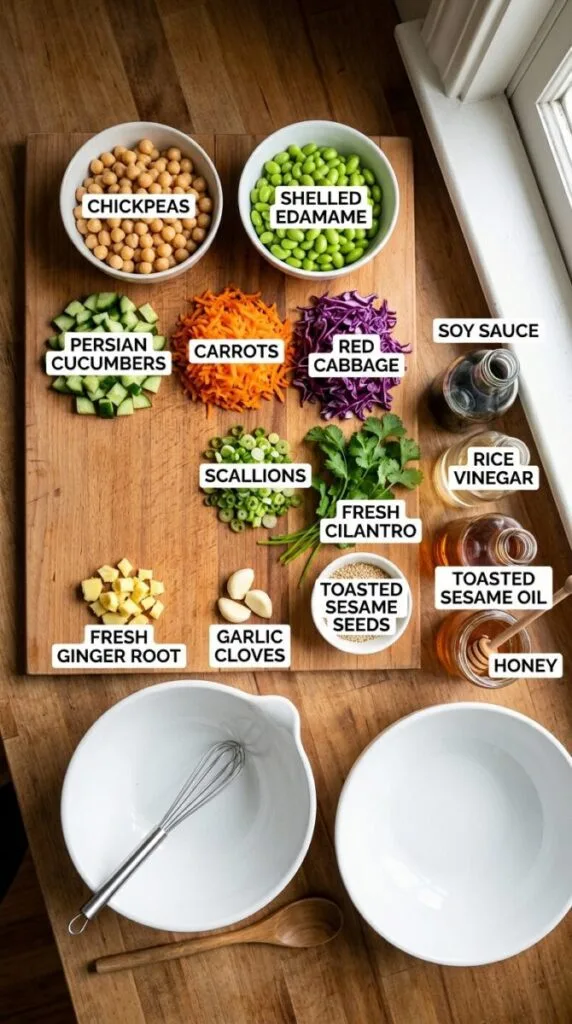 Chickpea Edamame Salad