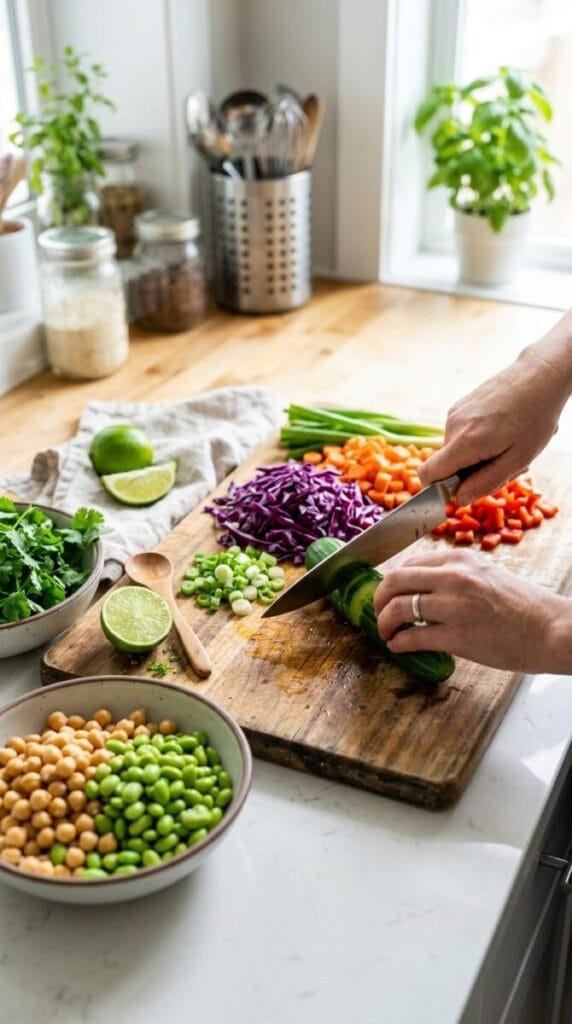 Chickpea Edamame Salad
