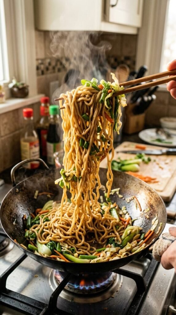 Chinese Delicious Potsticker Noodle Bowl Recipe