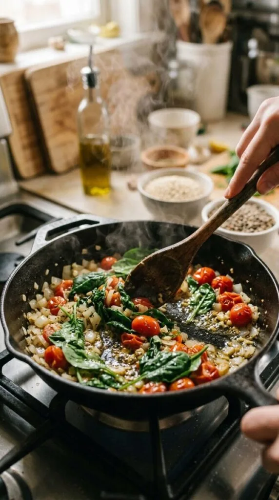 Healthy Quinoa Lentil Spinach Bake