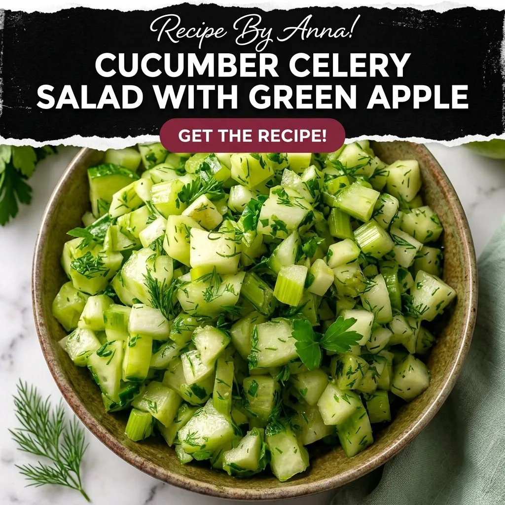 Simple Cucumber Celery Salad with Green Apple