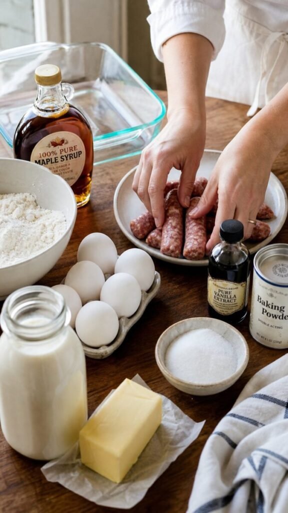 Pancake Sausage Casserole Breakfast Bake