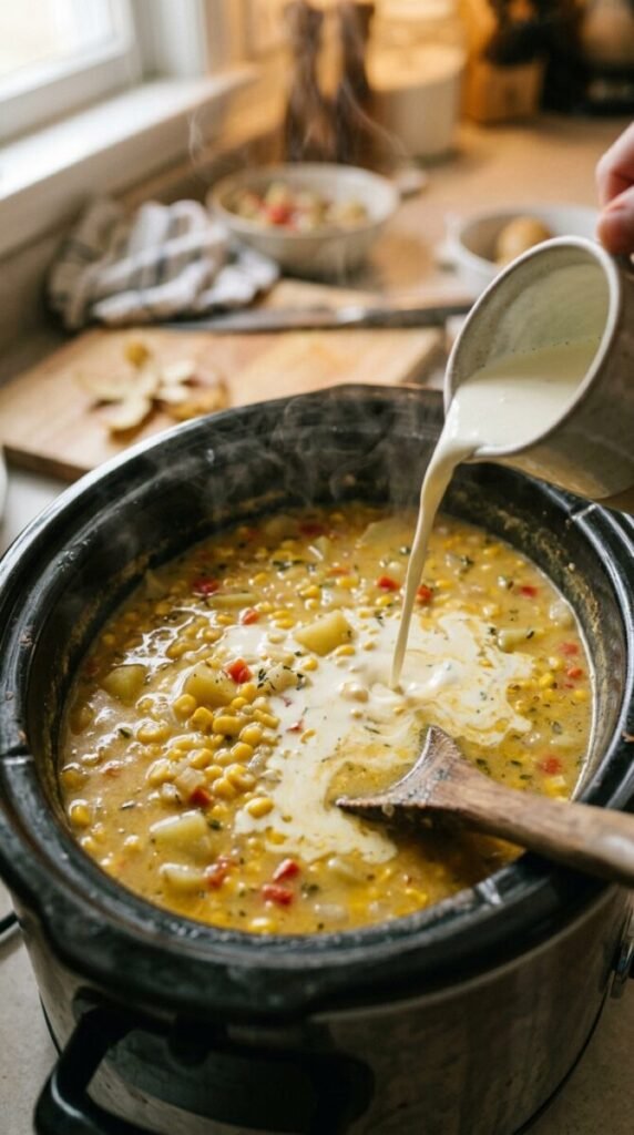 5-Ingredient Slow Cooker Corn Chowder Recipe