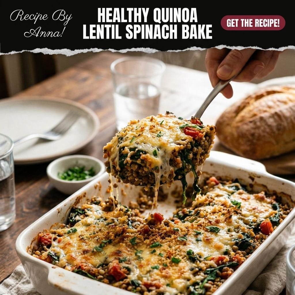 Healthy Quinoa Lentil Spinach Bake